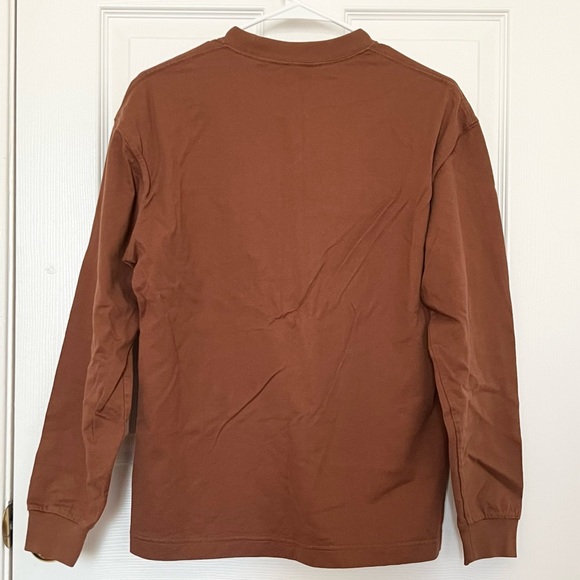 NWOT UNIQLO U Crew Neck Long-Sleeve Brown T-Shirt With Pocket Men’s Size… - Picture 2 of 4